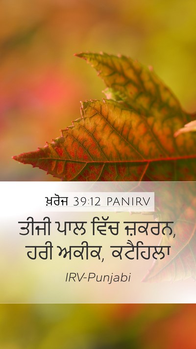 ਖ਼ਰੋਜ 39:12 PANIRV Mobile Phone Wallpaper - ਤੀਜੀ ਪਾਲ ਵਿੱਚ - Mobile Bible Verse Wallpaper