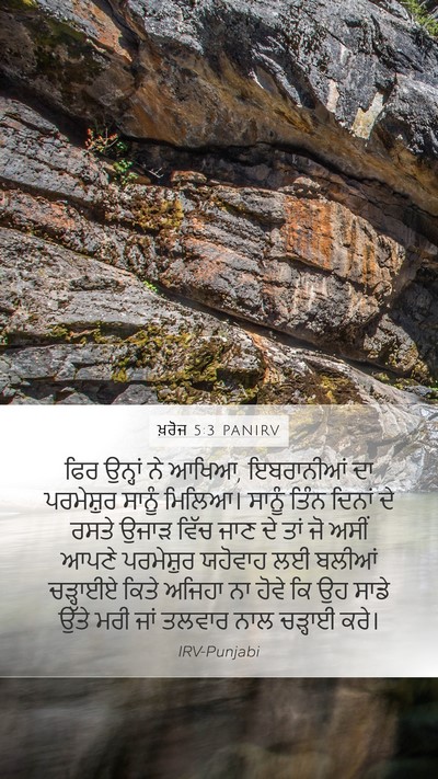 ਖ਼ਰੋਜ 5:3 PANIRV Bible Verse Image