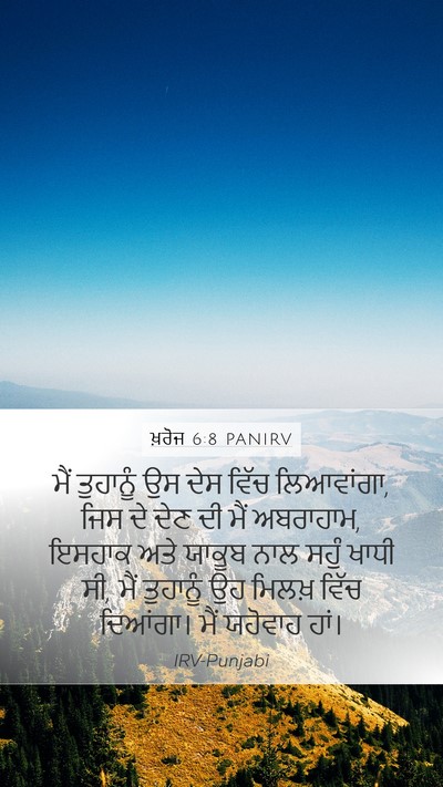 ਖ਼ਰੋਜ 6:8 PANIRV Bible Verse Image