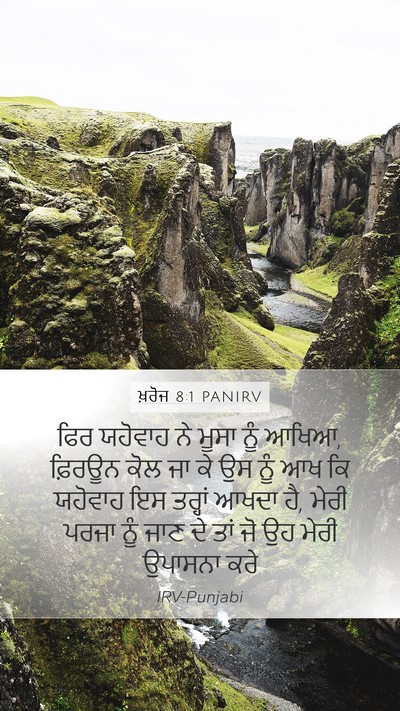 ਖ਼ਰੋਜ 8:1 PANIRV Mobile Phone Wallpaper - ਫਿਰ ਯਹੋਵਾਹ ਨੇ ਮੂਸਾ - Mobile Bible Verse Wallpaper