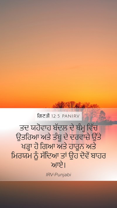 ਗਿਣਤੀ 12:5 PANIRV Mobile Phone Wallpaper - ਤਦ ਯਹੋਵਾਹ ਬੱਦਲ ਦੇ - Mobile Bible Verse Wallpaper