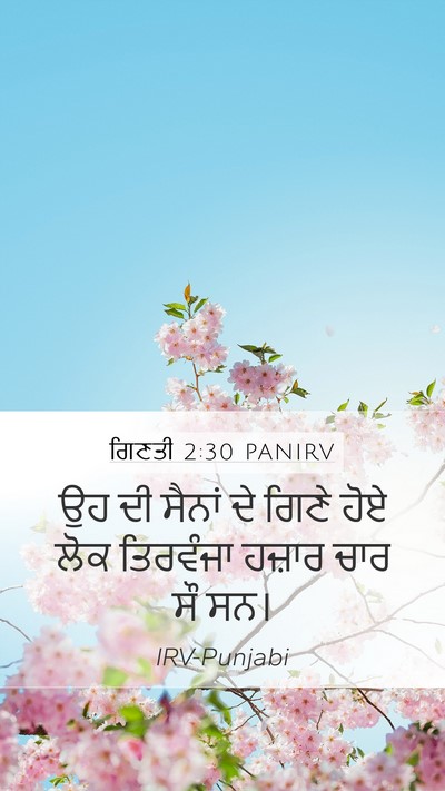 ਗਿਣਤੀ 2:30 PANIRV Mobile Phone Wallpaper - ਉਹ ਦੀ ਸੈਨਾਂ ਦੇ ਗਿਣੇ - Mobile Bible Verse Wallpaper