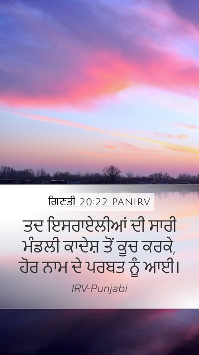 ਗਿਣਤੀ 20:22 PANIRV Mobile Phone Wallpaper - ਤਦ ਇਸਰਾਏਲੀਆਂ ਦੀ - Mobile Bible Verse Wallpaper