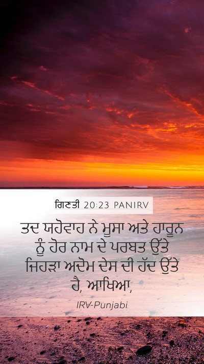 ਗਿਣਤੀ 20:23 PANIRV Mobile Phone Wallpaper - ਤਦ ਯਹੋਵਾਹ ਨੇ ਮੂਸਾ - Mobile Bible Verse Wallpaper