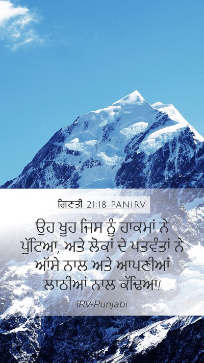 ਗਿਣਤੀ 21:18 PANIRV Mobile Phone Wallpaper - ਉਹ ਖੂਹ ਜਿਸ ਨੂੰ - Mobile Bible Verse Wallpaper