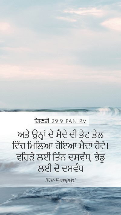 ਗਿਣਤੀ 29:9 PANIRV Mobile Phone Wallpaper - ਅਤੇ ਉਨ੍ਹਾਂ ਦੇ ਮੈਦੇ - Mobile Bible Verse Wallpaper