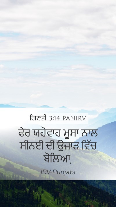 ਗਿਣਤੀ 3:14 PANIRV Mobile Phone Wallpaper - ਫੇਰ ਯਹੋਵਾਹ ਮੂਸਾ - Mobile Bible Verse Wallpaper