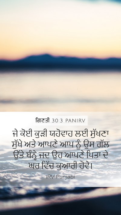 ਗਿਣਤੀ 30:3 PANIRV Mobile Phone Wallpaper - ਜੇ ਕੋਈ ਕੁੜੀ ਯਹੋਵਾਹ - Mobile Bible Verse Wallpaper