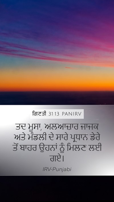 ਗਿਣਤੀ 31:13 PANIRV Mobile Phone Wallpaper - ਤਦ ਮੂਸਾ, ਅਲਆਜ਼ਾਰ - Mobile Bible Verse Wallpaper