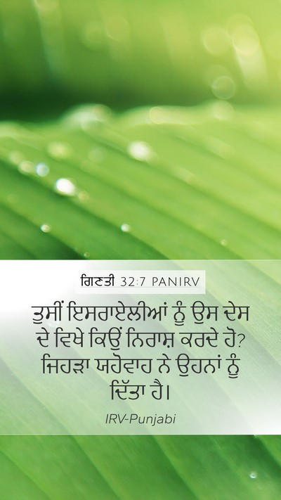 ਗਿਣਤੀ 32:7 PANIRV Mobile Phone Wallpaper - ਤੁਸੀਂ ਇਸਰਾਏਲੀਆਂ - Mobile Bible Verse Wallpaper