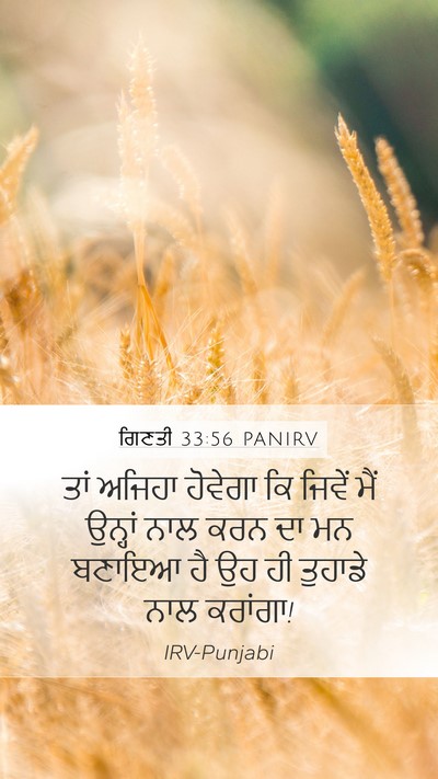 ਗਿਣਤੀ 33:56 PANIRV Mobile Phone Wallpaper - ਤਾਂ ਅਜਿਹਾ ਹੋਵੇਗਾ - Mobile Bible Verse Wallpaper