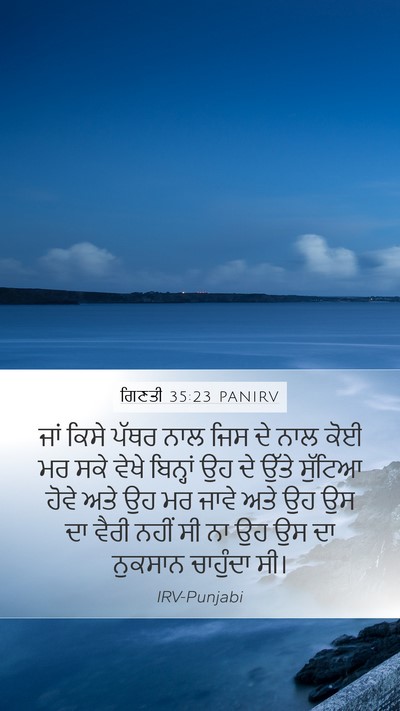 ਗਿਣਤੀ 35:23 PANIRV Mobile Phone Wallpaper - ਜਾਂ ਕਿਸੇ ਪੱਥਰ ਨਾਲ - Mobile Bible Verse Wallpaper