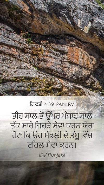ਗਿਣਤੀ 4:39 PANIRV Mobile Phone Wallpaper - ਤੀਹ ਸਾਲ ਤੋਂ ਉੱਪਰ - Mobile Bible Verse Wallpaper