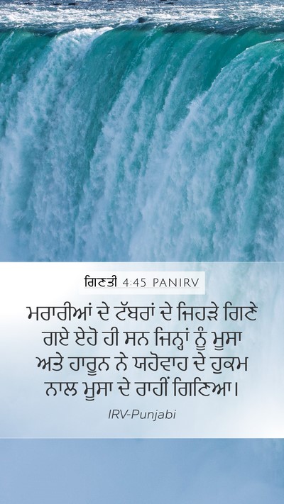 ਗਿਣਤੀ 4:45 PANIRV Mobile Phone Wallpaper - ਮਰਾਰੀਆਂ ਦੇ ਟੱਬਰਾਂ - Mobile Bible Verse Wallpaper