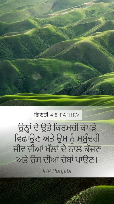 ਗਿਣਤੀ 4:8 PANIRV Mobile Phone Wallpaper - ਉਨ੍ਹਾਂ ਦੇ ਉੱਤੇ - Mobile Bible Verse Wallpaper