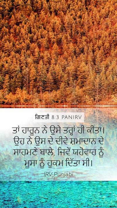 ਗਿਣਤੀ 8:3 PANIRV Mobile Phone Wallpaper - ਤਾਂ ਹਾਰੂਨ ਨੇ ਉਸੇ - Mobile Bible Verse Wallpaper