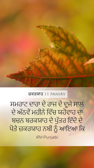 ਜ਼ਕਰਯਾਹ 1:1 PANIRV Mobile Phone Wallpaper - ਸਮਰਾਟ ਦਾਰਾ ਦੇ ਰਾਜ - Mobile Bible Verse Wallpaper