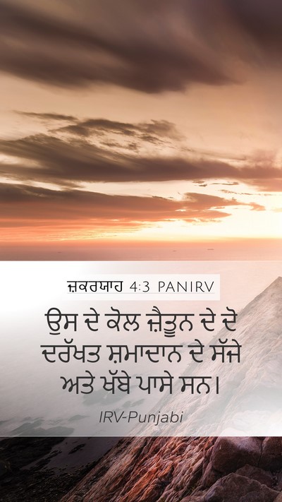 ਜ਼ਕਰਯਾਹ 4:3 PANIRV Mobile Phone Wallpaper - ਉਸ ਦੇ ਕੋਲ ਜ਼ੈਤੂਨ ਦੇ - Mobile Bible Verse Wallpaper