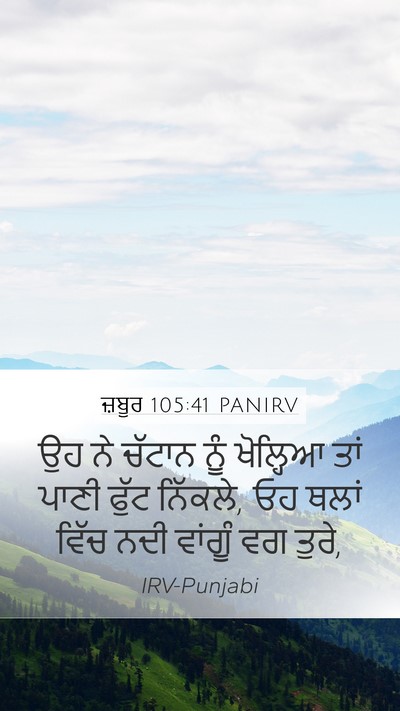 ਜ਼ਬੂਰ 105:41 PANIRV Bible Verse Image