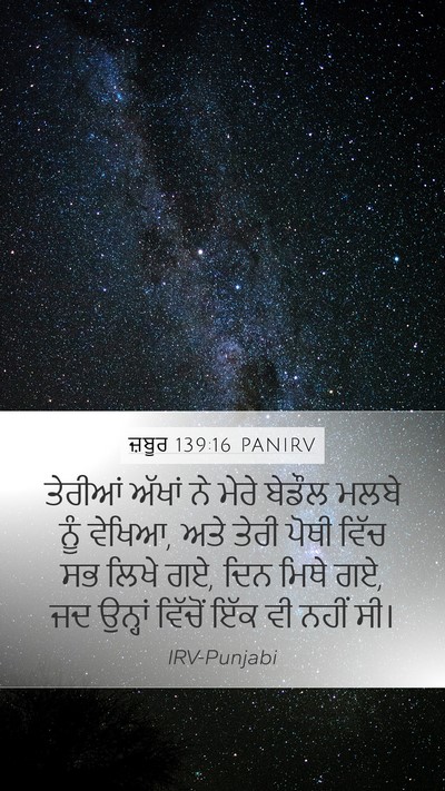 ਜ਼ਬੂਰ 139:16 PANIRV Bible Verse Image