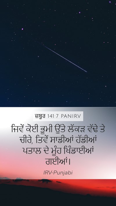ਜ਼ਬੂਰ 141:7 PANIRV Bible Verse Image