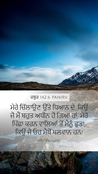 ਜ਼ਬੂਰ 142:6 PANIRV Bible Verse Image