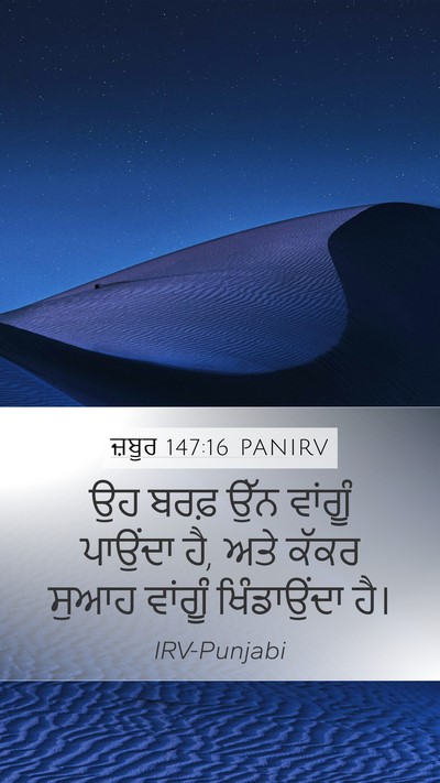 ਜ਼ਬੂਰ 147:16 PANIRV Mobile Phone Wallpaper - ਉਹ ਬਰਫ਼ ਉੱਨ ਵਾਂਗੂੰ - Mobile Bible Verse Wallpaper