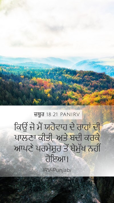 ਜ਼ਬੂਰ 18:21 PANIRV Mobile Phone Wallpaper - ਕਿਉਂ ਜੋ ਮੈਂ ਯਹੋਵਾਹ - Mobile Bible Verse Wallpaper