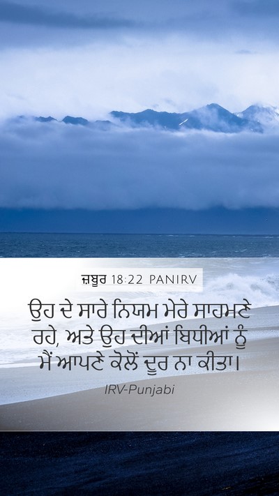 ਜ਼ਬੂਰ 18:22 PANIRV Mobile Phone Wallpaper - ਉਹ ਦੇ ਸਾਰੇ ਨਿਯਮ - Mobile Bible Verse Wallpaper