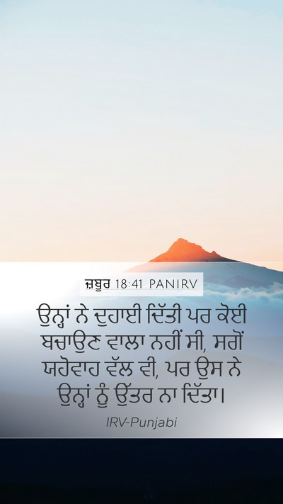 ਜ਼ਬੂਰ 18:41 PANIRV Mobile Phone Wallpaper - ਉਨ੍ਹਾਂ ਨੇ ਦੁਹਾਈ - Mobile Bible Verse Wallpaper