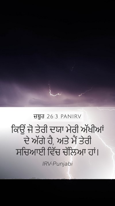 ਜ਼ਬੂਰ 26:3 PANIRV Mobile Phone Wallpaper - ਕਿਉਂ ਜੋ ਤੇਰੀ ਦਯਾ - Mobile Bible Verse Wallpaper