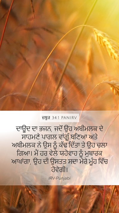 ਜ਼ਬੂਰ 34:1 PANIRV Bible Verse Image