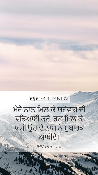 ਜ਼ਬੂਰ 34:3 PANIRV Bible Verse Image