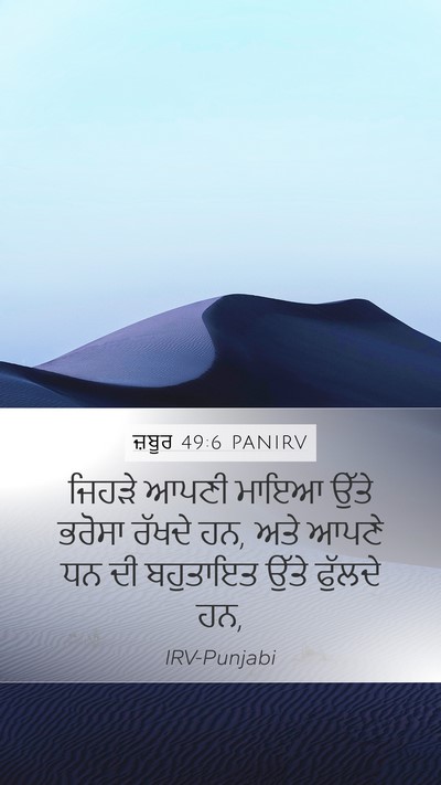ਜ਼ਬੂਰ 49:6 PANIRV Bible Verse Image