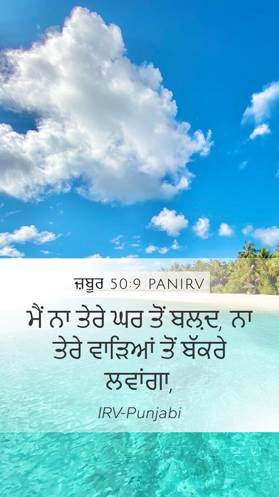 ਜ਼ਬੂਰ 50:9 PANIRV Mobile Phone Wallpaper - ਮੈਂ ਨਾ ਤੇਰੇ ਘਰ ਤੋਂ - Mobile Bible Verse Wallpaper