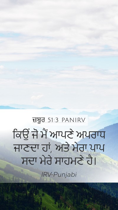 ਜ਼ਬੂਰ 51:3 PANIRV Bible Verse Image