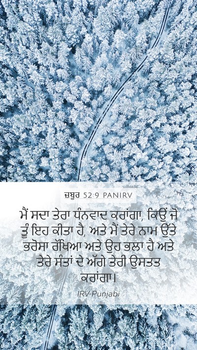 ਜ਼ਬੂਰ 52:9 PANIRV Bible Verse Image