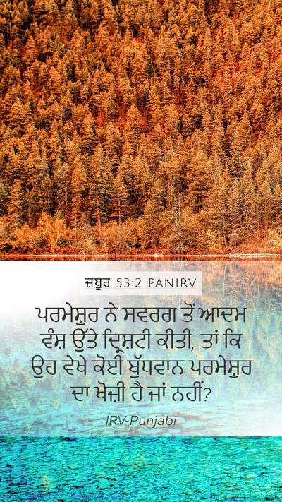 ਜ਼ਬੂਰ 53:2 PANIRV Mobile Phone Wallpaper - ਪਰਮੇਸ਼ੁਰ ਨੇ ਸਵਰਗ - Mobile Bible Verse Wallpaper
