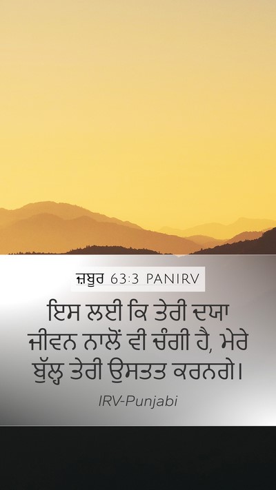 ਜ਼ਬੂਰ 63:3 PANIRV Bible Verse Image
