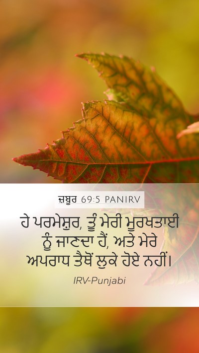 ਜ਼ਬੂਰ 69:5 PANIRV Mobile Phone Wallpaper - ਹੇ ਪਰਮੇਸ਼ੁਰ, ਤੂੰ - Mobile Bible Verse Wallpaper