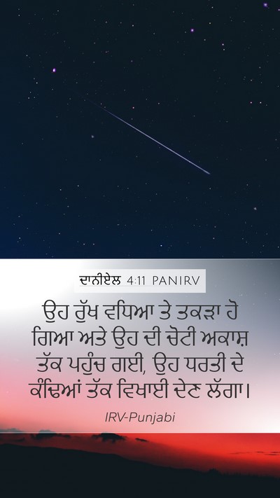 ਦਾਨੀਏਲ 4:11 PANIRV Mobile Phone Wallpaper - ਉਹ ਰੁੱਖ ਵਧਿਆ ਤੇ - Mobile Bible Verse Wallpaper