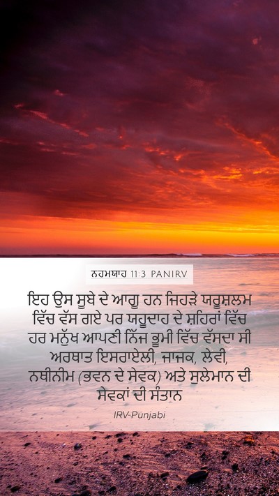 ਨਹਮਯਾਹ 11:3 PANIRV Bible Verse Image