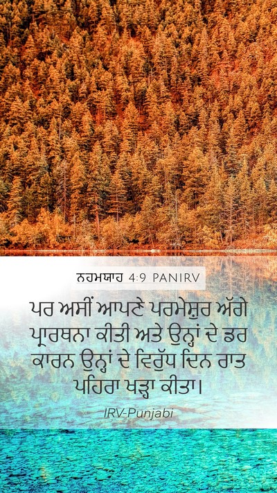 ਨਹਮਯਾਹ 4:9 PANIRV Mobile Phone Wallpaper - ਪਰ ਅਸੀਂ ਆਪਣੇ - Mobile Bible Verse Wallpaper