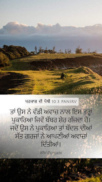 ਪਰਕਾਸ਼ ਦੀ ਪੋਥੀ 10:3 PANIRV Bible Verse Image