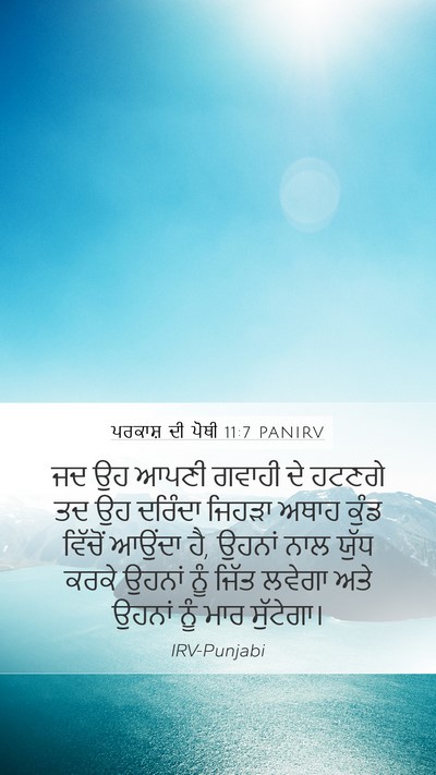 ਪਰਕਾਸ਼ ਦੀ ਪੋਥੀ 11:7 PANIRV Bible Verse Image