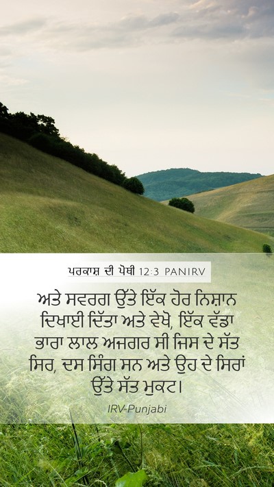 ਪਰਕਾਸ਼ ਦੀ ਪੋਥੀ 12:3 PANIRV Bible Verse Image
