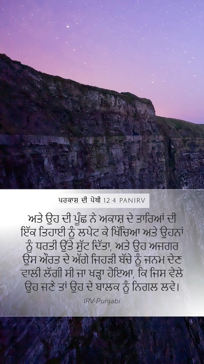 ਪਰਕਾਸ਼ ਦੀ ਪੋਥੀ 12:4 PANIRV Bible Verse Image