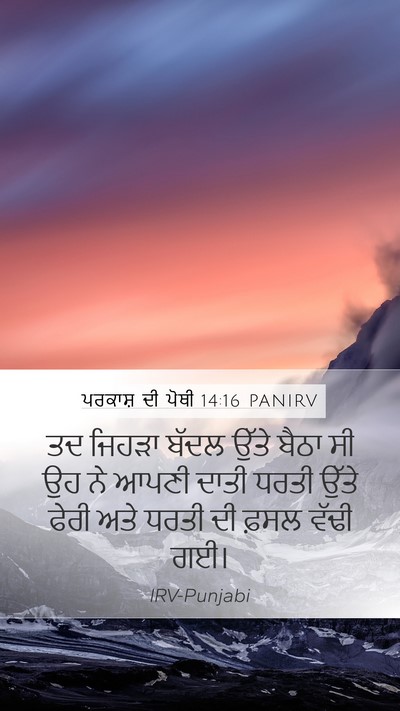 ਪਰਕਾਸ਼ ਦੀ ਪੋਥੀ 14:16 PANIRV Mobile Phone Wallpaper - ਤਦ ਜਿਹੜਾ ਬੱਦਲ ਉੱਤੇ - Mobile Bible Verse Wallpaper