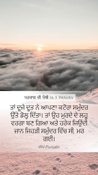 ਪਰਕਾਸ਼ ਦੀ ਪੋਥੀ 16:3 PANIRV Bible Verse Image