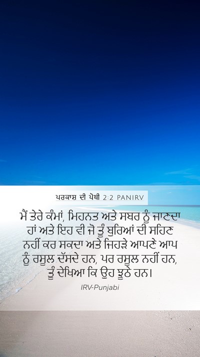 ਪਰਕਾਸ਼ ਦੀ ਪੋਥੀ 2:2 PANIRV Bible Verse Image